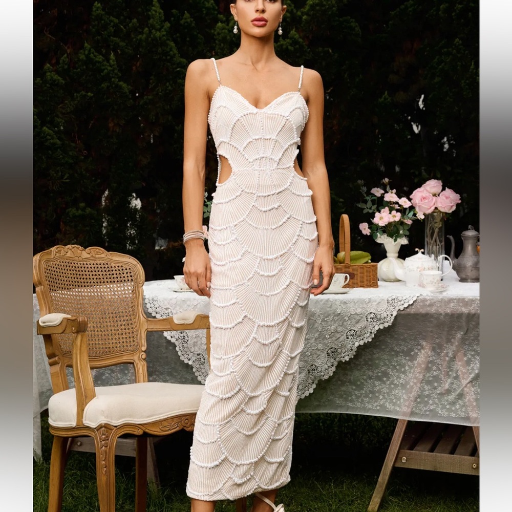 Bella Barnett Teresa Pearl Sequin Midi Dress